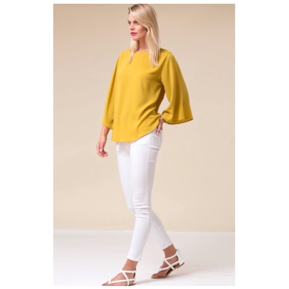 MayMay’s Mustard Cut Out Bow Tie Top - Picture 4 of 6